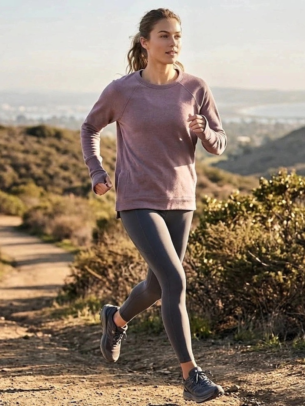 Athleta Coaster Luxe Recover Sweatshirt Purple Small